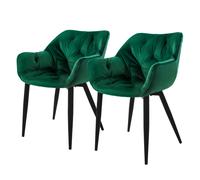 Set de de 2/4/6/8x sillas de comedor tapizadas de terciopelo/PU con reposabrazos