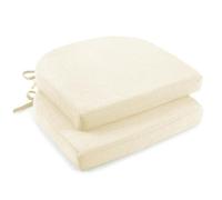 Juego de 2/4/6 cojines para sillas de comedor, antideslizantes, de 5 cm de grosor, para cocina, uso en interiores, beige, 43 x 42 cm, cómodo cojín con correas, perfecto para decoración del hogar