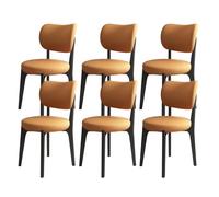 Juego de 2/4/6 sillas de comedor modernas de madera maciza con cojín redondo de piel sintética, elegantes y cómodas para cocina, comedor, dormitorio
