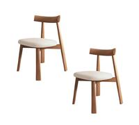 Juego de 2, 4 y 6 sillas de comedor de madera, cómodo asiento y respaldo tapizados, fácil de limpiar, acabado en nogal claro y blanco, para mesa de cocina, elegante y