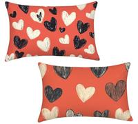Juego de 2 40x80 Cojines Exterior Color óxido Cojines Sofa Funda Cojin Lino Funda de Almohada Amor Cojin Impermeable con Cremallera Oculta, Decoracion Hogar, Decoracion Jardin Exterior x-898