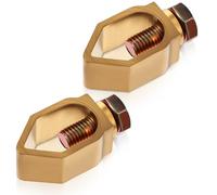 Juego de 2 abrazaderas de cobre para barra de tierra, ideal para varillas de conexión a tierra de 1/2 a 5/8 pulgadas, abrazadera de conexión a tierra de cobre con perno galvanizado para residenciales