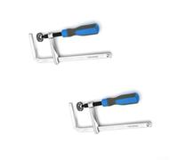 Juego de 2 abrazaderas de cola de milano de 160 x 60 mm para riel de carpintería, fijación de ranura de escritorio con acabado cromado y brazo deslizante reforzado, compatible con herramientas de