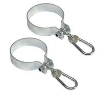 Juego de 2 abrazaderas de columpio con mosquetones, tornillo M10 con tuerca de seguridad y herrajes para postes de madera redonda, diámetro de 100 mm, para columpio de bebés y niños