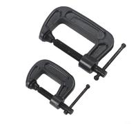 Juego de 2 abrazaderas en C resistentes para carpintería, soldadura de metal, mandíbula ajustable de acero negro de 1 a 2 pulgadas