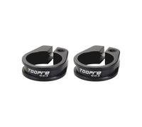 Juego de 2 abrazaderas ligeras para tija de sillín de bicicleta, de aluminio, 31,8 mm, color negro
