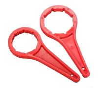 Juego de 2 abridores de tapa de plástico rojo para tambores de 5 a 30 L, diseño eficiente para un agarre seguro y fácil operación, herramienta multifuncional para uso industrial