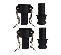 Juego de 2 accesorios Camlock de polipropileno que soportan las normas tipo C y tipo E para integración de mangueras y acoplamientos (1.2 pulgadas)