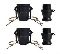 Juego de 2 accesorios de bloqueo de leva tipo D y F, acoplamientos de manguera de leva y ranura de polipropileno para 2.5 cm, 3.0 cm, 3.8 cm, 5.1 cm, 5.1 cm, conexión rápida, 150 psi de alta presión