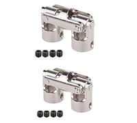 Juego de 2 acoplamientos cardán de doble junta universal Rc con tornillo, 6 x 6 mm y 4 x 4 mm