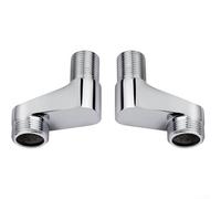 Juego de 2 adaptadores de ducha ajustables, conexión S de 75 a 225 mm, adaptador de montaje en pared de latón para espacio de grifo de baño e instalación de válvula de esquina