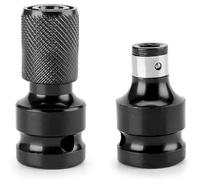 Juego de 2 adaptadores de llave de impacto, adaptador de llave de impacto de 1/2 pulgadas a 1/4 pulgadas, incluye convertidor telescópico y estándar para llave de impacto, adaptador de puntas de acero