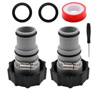 Juego de 2 adaptadores de manguera de piscina, adaptador de manguera de 38 mm y 32 mm, juego de adaptadores para piscina IntexPool, accesorios de manguera con anillo de sellado para conexión de
