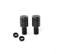Juego de 2 adaptadores M8 para M10 para espejos de motocicleta, pernos roscados de aluminio CNC fresado negro, azul, dorado para titanio plateado, ajuste trasero, tornillos de vista trasera (negro 10