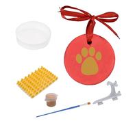 Juego de 2 adornos de arcilla para mascotas, incluye soporte de exhibición y herramientas de personalización, juego de impresión de patas de mascotas