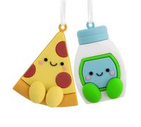 Juego de 2 adornos navideos magnticos Hallmark Better Together con aderezo ranchero y pizza