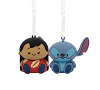 Juego de 2 adornos navideos magnticos irrompibles de Lilo y Stitch de Disney, de Hallmark Better Together