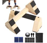 Juego de 2 agarres para flexiones de madera, antideslizantes, soportables, 300 kg