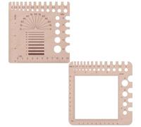 Juego de 2 agujas de madera para agujas de tejer y ganchillo, herramienta de medición para agujas de 2 a 15 mm de grosor