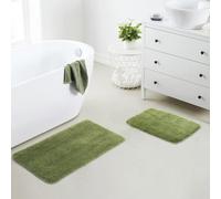 Juego de 2 alfombras de ba o Yafa Home Fashion de microfibra suave y s lida con respaldo antideslizante de TPR