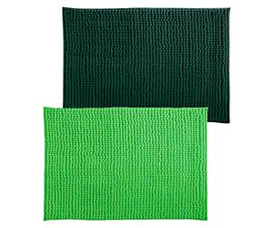 Juego de 2 alfombras de baño antideslizantes en color verde-verde basil 60x90cm