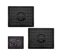 Juego de 2 alfombrillas cuadradas de goma para fregadero de fregadero, de 31,4 x 26,1 cm, color negro.