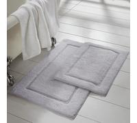 Juego de 2 alfombrillas de ba o Amrapur Overseas con bucle s lido y base antideslizante (43 x 61 cm y 53 x 86 cm), color plateado
