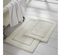 Juego de 2 alfombrillas de ba?o Amrapur Overseas de bucle s?lido con base antideslizante (43 x 61 cm y 53 x 86 cm), color blanco