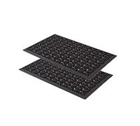 Juego de 2 alfombrillas de goma para exteriores, 45 x 75 cm, para exteriores, antideslizante y resistente, altura de 13 mm