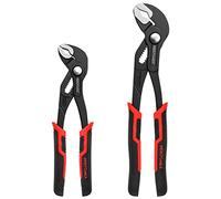 Juego de 2 Alicates Extensibles, MAXPOWER Juego de Picos de Loro Ajustable Lengüeta y Ranura Alicate Para Bomba de Agua Industriales de Apertura Múltiple (190mm/250mm)