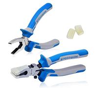 Juego de 2 alicates para romper cristales y alicates de corte de martillo, con 2 pares de puntas de goma, alicates profesionales para vidrio., azul