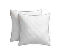 Juego de 2 Almohadas de Cama 60 x 60 cm Blanco Nube