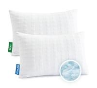 Juego de 2 Almohadas refrescantes para Dormir, tamaño Queen, Almohada de Espuma viscoelástica triturada con Funda de Almohada, Material de Doble Cara, Almohada Ajustable para Dormir de Lado y de