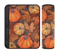 Juego de 2 almohadillas para cinturón de seguridad de coche, fundas suaves para correa de hombro para adultos y niños, patrón de hojas M, zorro, cosecha, calabaza