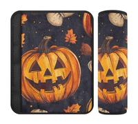 Juego de 2 almohadillas suaves para cinturón de seguridad de coche, para adultos, jóvenes y niños, diseño de calabaza y avellana