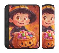 Juego de 2 almohadillas suaves para cinturón de seguridad de coche, para adultos y niños, para Halloween, niños, disfrazarse, caramelos