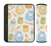 Juego de 2 almohadillas suaves para cinturón de seguridad de coche, para mochila, correa de hombro, para mujeres, hombres, niños, M, artículos de comida para bebés, estilo libro de cuentos