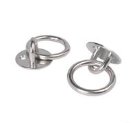 Juego de 2 anclajes de amarre marinos en acero inoxidable 316 con anillo para cubierta para aparejos, tensado de vela y gestión de línea de yate (6 mm)