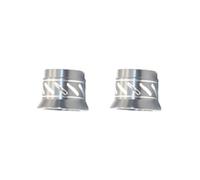 Juego de 2 anillos de extensión de tubo para carrete, tamaño 18, accesorio de construcción de barra, color plateado, 2,35 x 1,8 cm