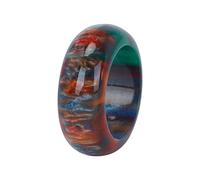 Juego de 2 anillos de pareja de dedo completo de Europa, índice de Estados Unidos, anillo de mano, anillo de mano, de resina de colores, de acrílico, con poemas de caléndula, A5, Acrílico, Sin piedras