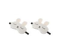 Juego de 2 antifaz para dormir con diseño de conejo de felpa para niños y adultos, color blanco