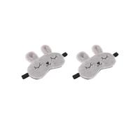 Juego de 2 antifaz para dormir con diseño de conejo de felpa para niños y adultos, color gris