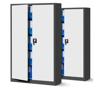 Juego de 2 Armario de Oficina XXL Archivador Armario de Herramientas Metálico