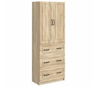 Juego de 2 armarios de 66 x 34,5 x 87 cm, madera de roble Sonoma | Puertas correderas ajustables de madera de roble Sonoma para pasillo, sala de estar, dormitorio