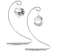 Juego de 2 atrapasueños conmemorativos, atrapasueños de diamantes de cristal y corazón, creador de arco iris para la pérdida de un ser querido, regalo de condolencias, regalo de pérdida de madre, 19 x