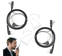 Juego de 2 auriculares para Walkie Talkie 2 pines (150 cm) compatible con la radio bidireccional Kenwood Baofeng Uv-5r 888s Rt24 Rt27 Hesenate Ht999