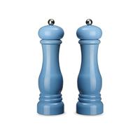 Juego de 2 auténticos molinillos de especias de plástico ABS, mecanismo de molienda de cerámica, molinillo manual, ideal para especias como pimienta, sal y guindilla, 21 cm, azul