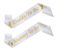 Juego de 2 bandas de ducha para bebé para bebé Mommy to Be And Daddy to Be Be Schärpen Set für Boy Or Girl für Baby Party Geschlechtsverkündung Dekoration Gender Reveal Party Deko