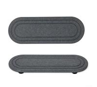 Juego de 2 bandejas de piedra de diatomita con pies de silicona elevados para circulación del aire, ranura de tira para acelerar el secado y antideslizante para organización del fregadero (D)