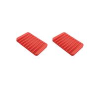 Juego de 2 bandejas de silicona para jabón, antideslizantes, para baño, color rojo